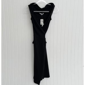 Diane Von Furstenberg Fariba Wrap Dress Sleeveless Silk Wool